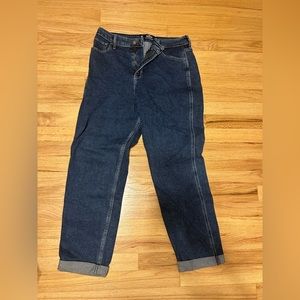 dark blue hollister mom jeans ultra high rise